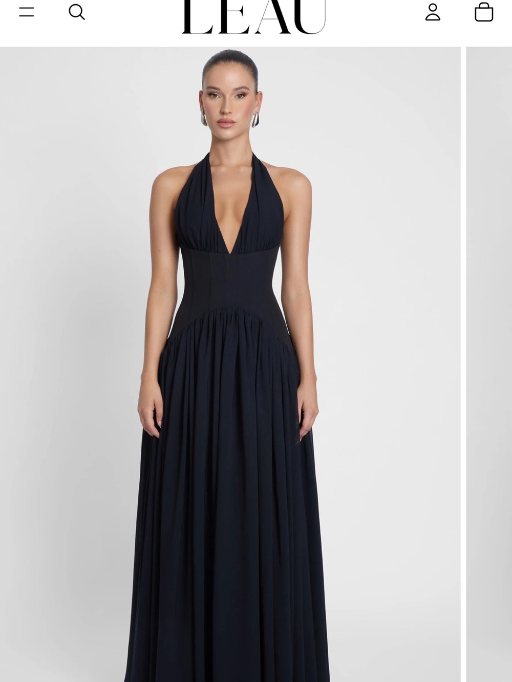 LEAU Black Halter Corset Dress